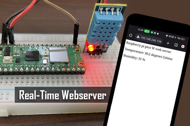 Real-Time Temperature and Humidity Monitoring Webserver with Raspberry Pi Pico W and DHT11 Sensor